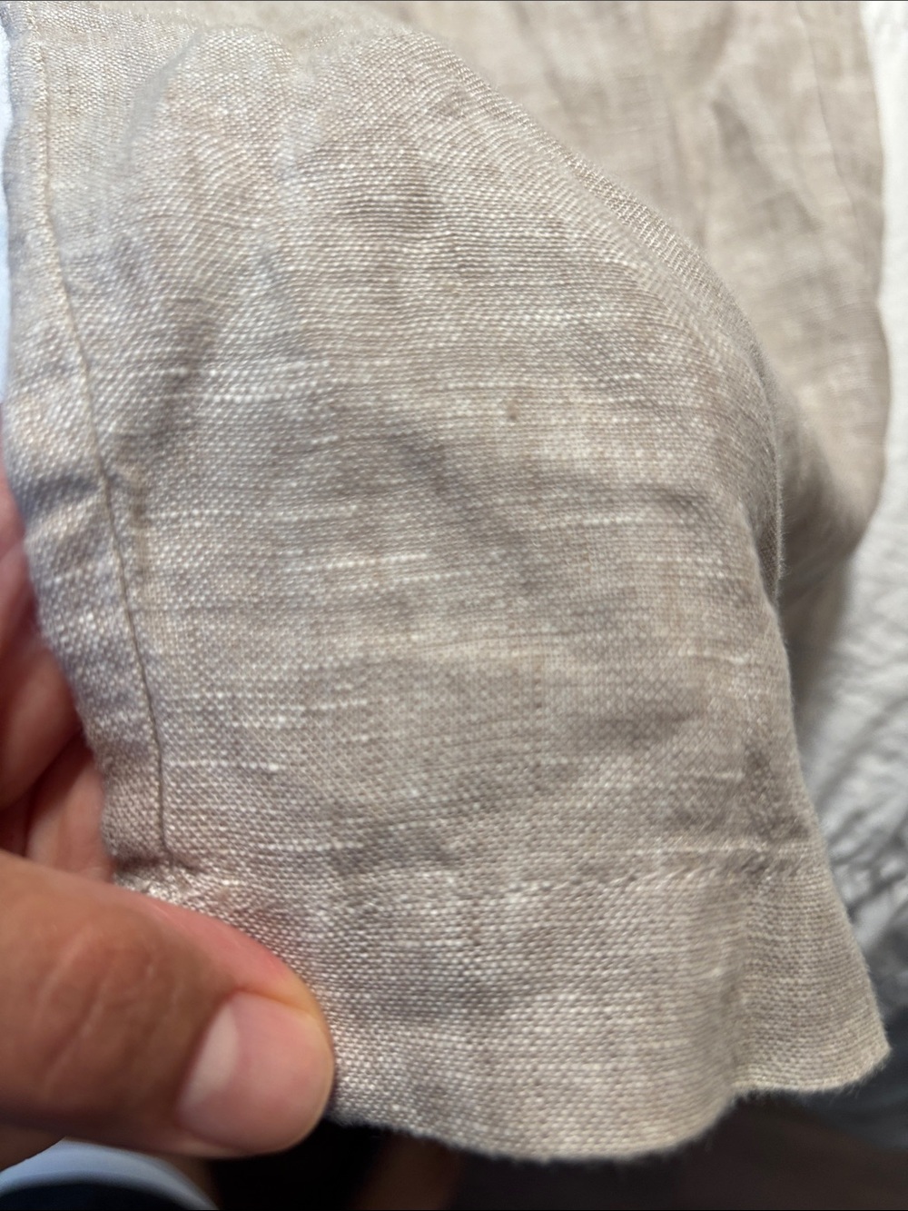 Quince Men's Linen Drawstring Pants - Taupe Beige - Picture 3 of 11